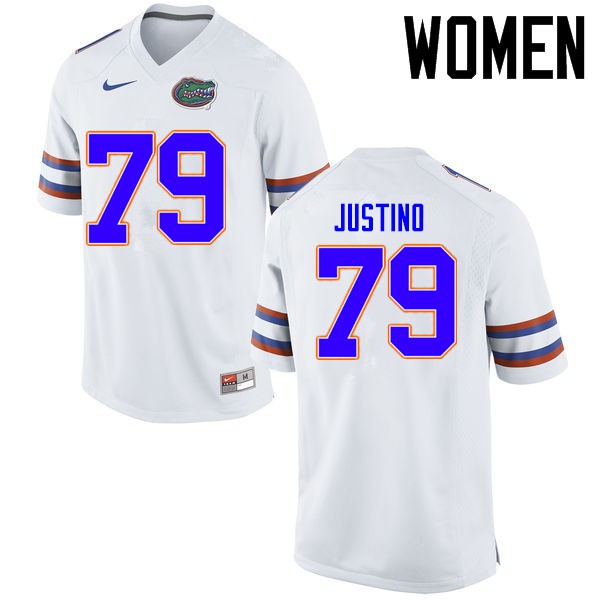 Florida Gators Women #79 Daniel Justino College Football Jerseys White